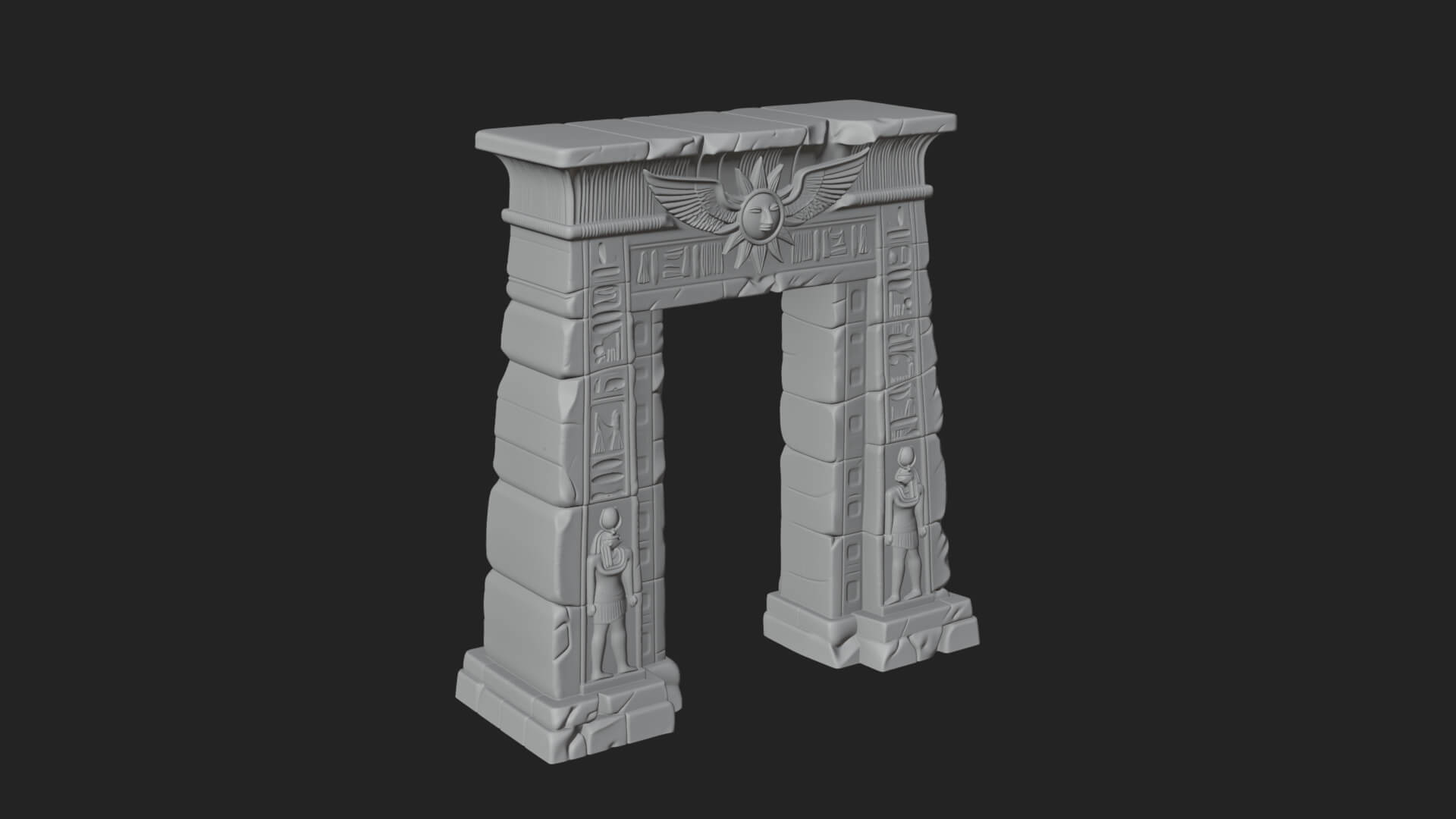 Egyptian Temple Gate Design 1 3D Print Model 3D Model