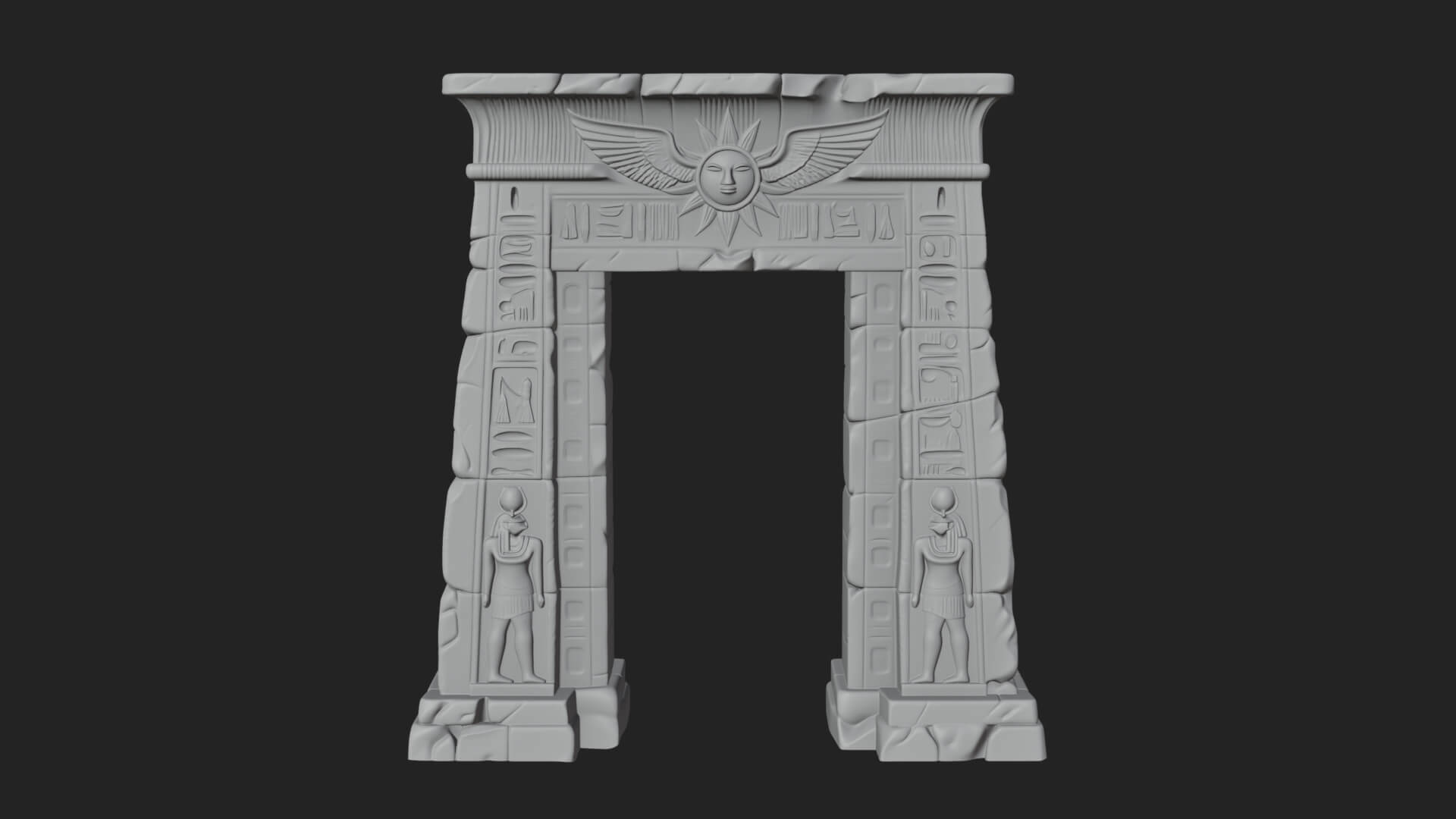 Egyptian Temple Gate Design 1 3D Print Model 3D Model