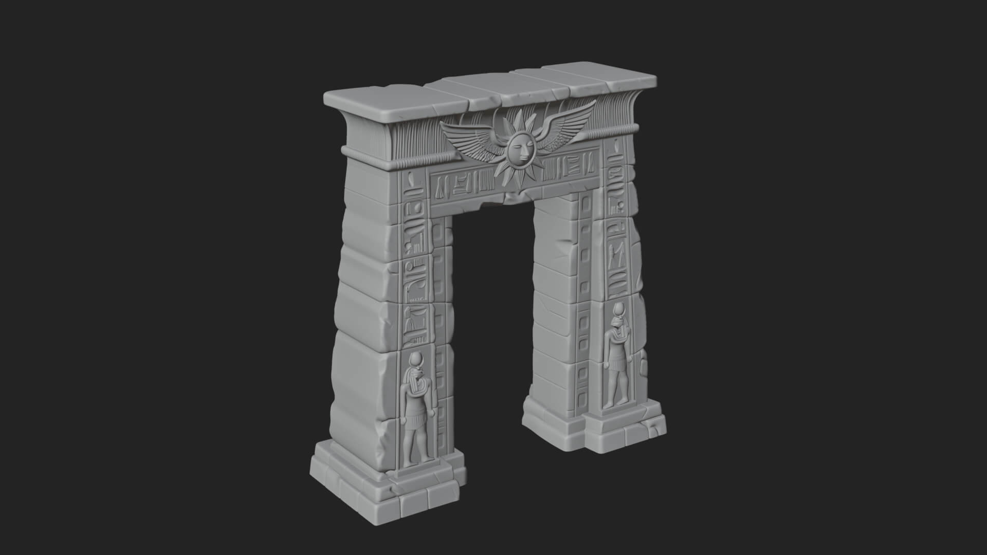 Egyptian Temple Gate Design 1 3D Print Model 3D Model