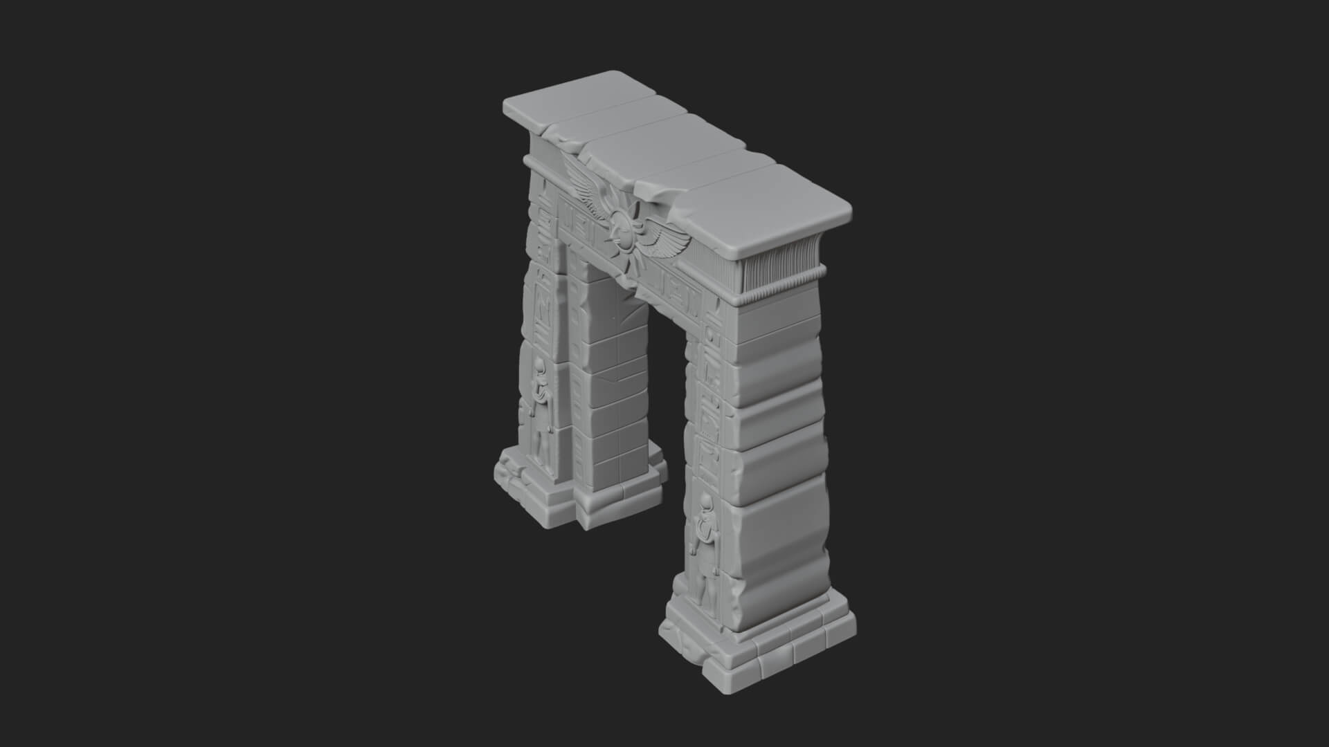 Egyptian Temple Gate Design 1 3D Print Model 3D Model