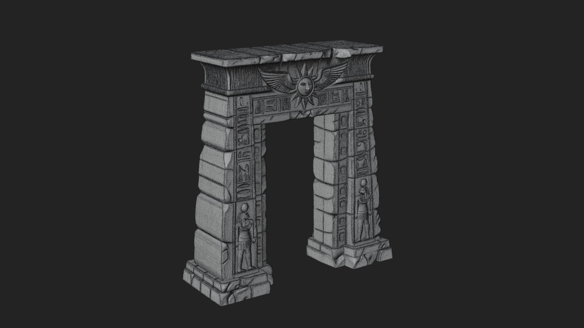 Egyptian Temple Gate Design 1 3D Print Model 3D Model