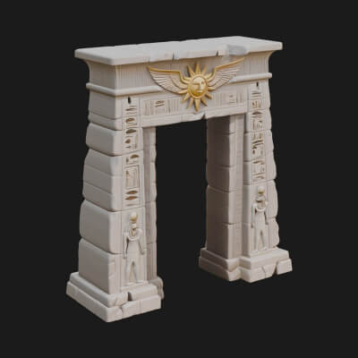 Egyptian Temple Gate Design 1 3D Print Model