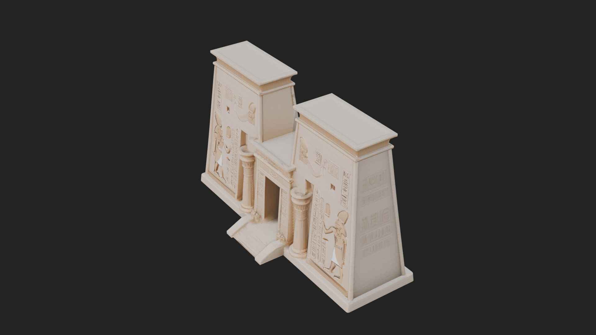 Egyptian Temple Gate Design 2 3D Print Model 3D Model