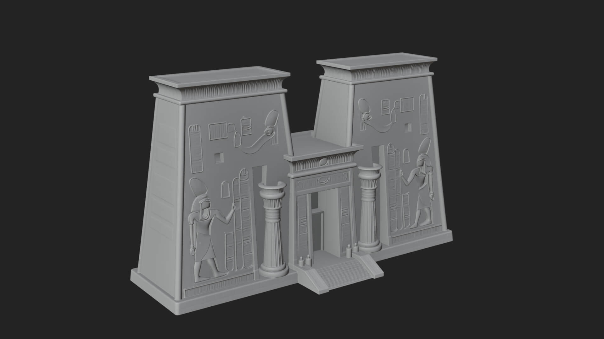 Egyptian Temple Gate Design 2 3D Print Model 3D Model