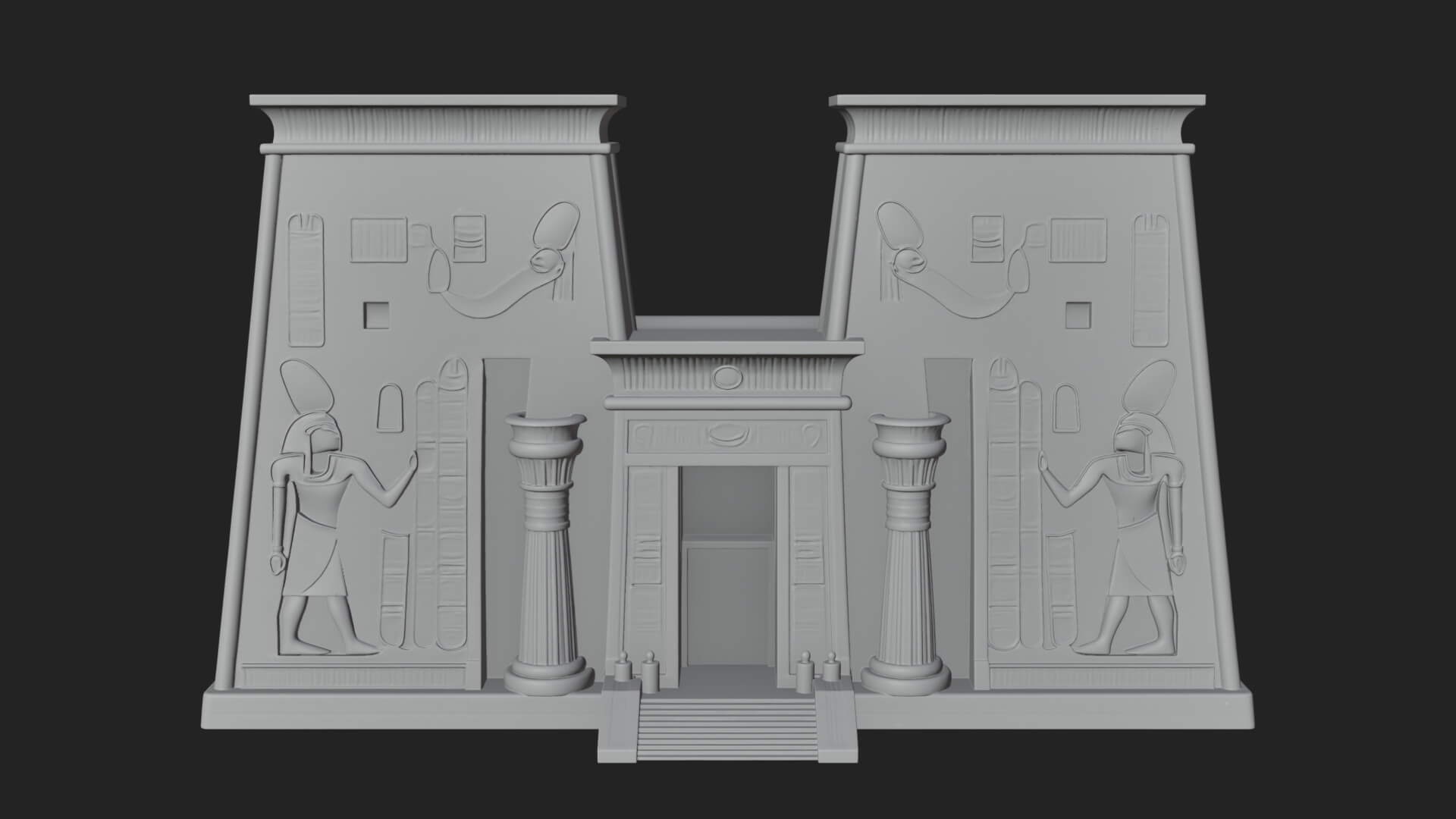 Egyptian Temple Gate Design 2 3D Print Model 3D Model