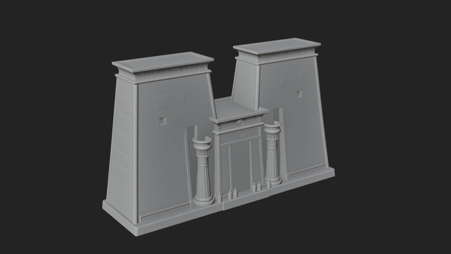 Egyptian Temple Gate Design 2 3D Print Model 3D Model