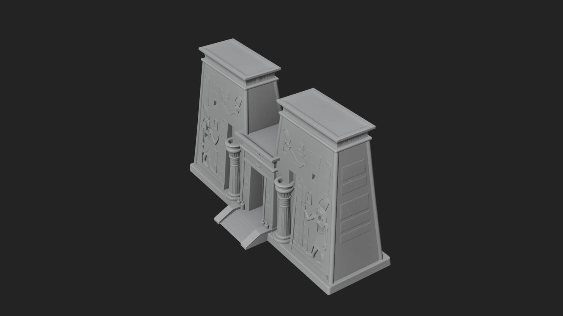 Egyptian Temple Gate Design 2 3D Print Model 3D Model
