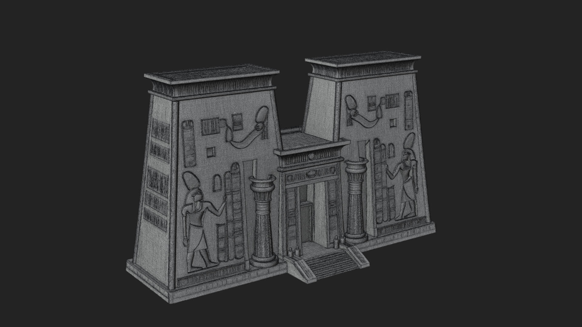 Egyptian Temple Gate Design 2 3D Print Model 3D Model