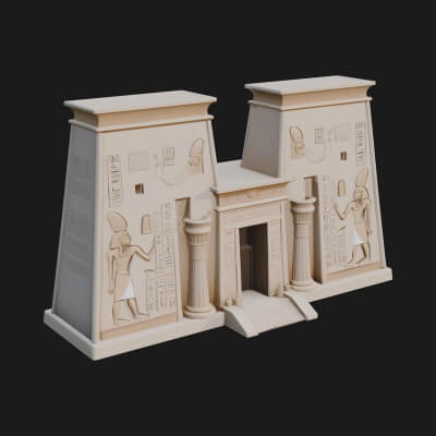 Egyptian Temple Gate Design 2 3D Print Model