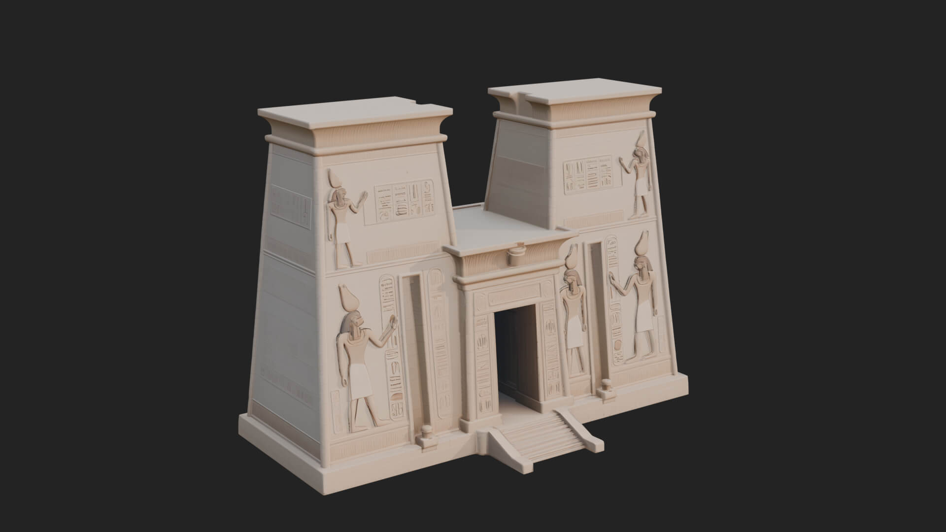 Egyptian Temple Gate Design 3 3D Print Model 3D Model