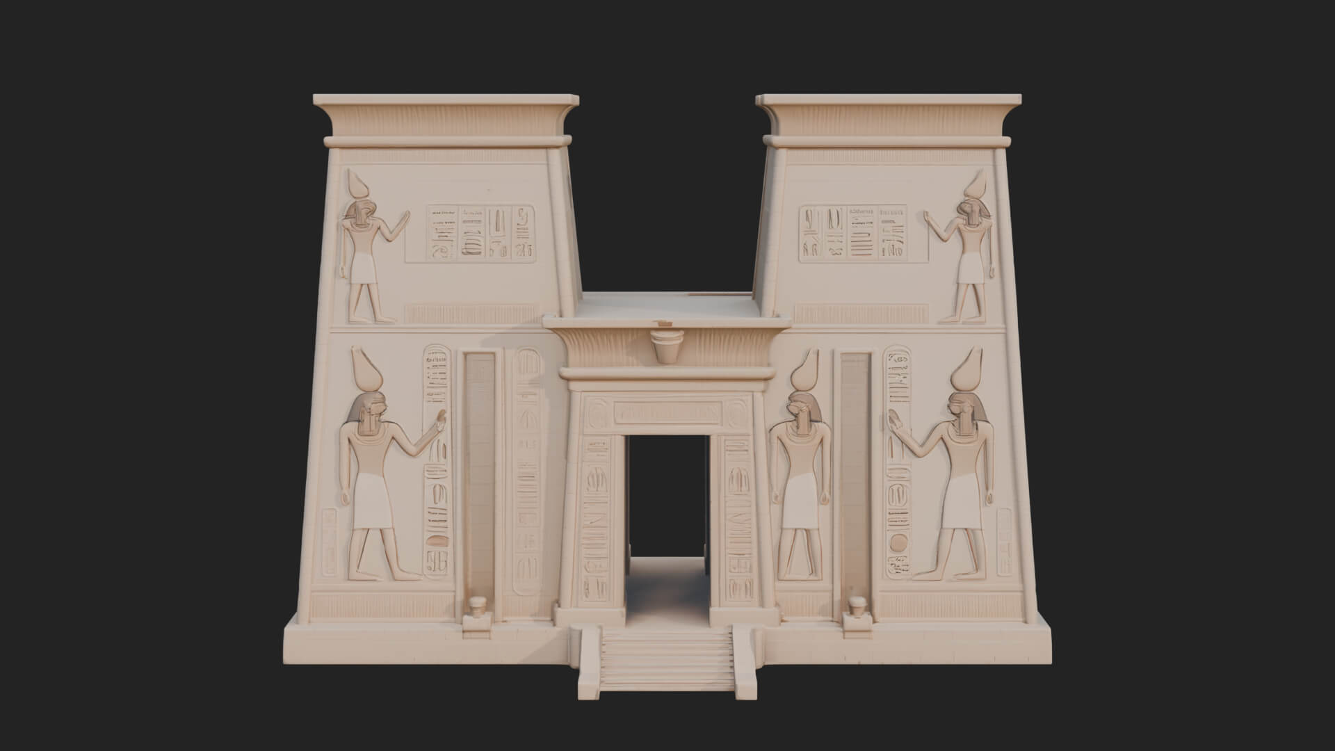 Egyptian Temple Gate Design 3 3D Print Model 3D Model