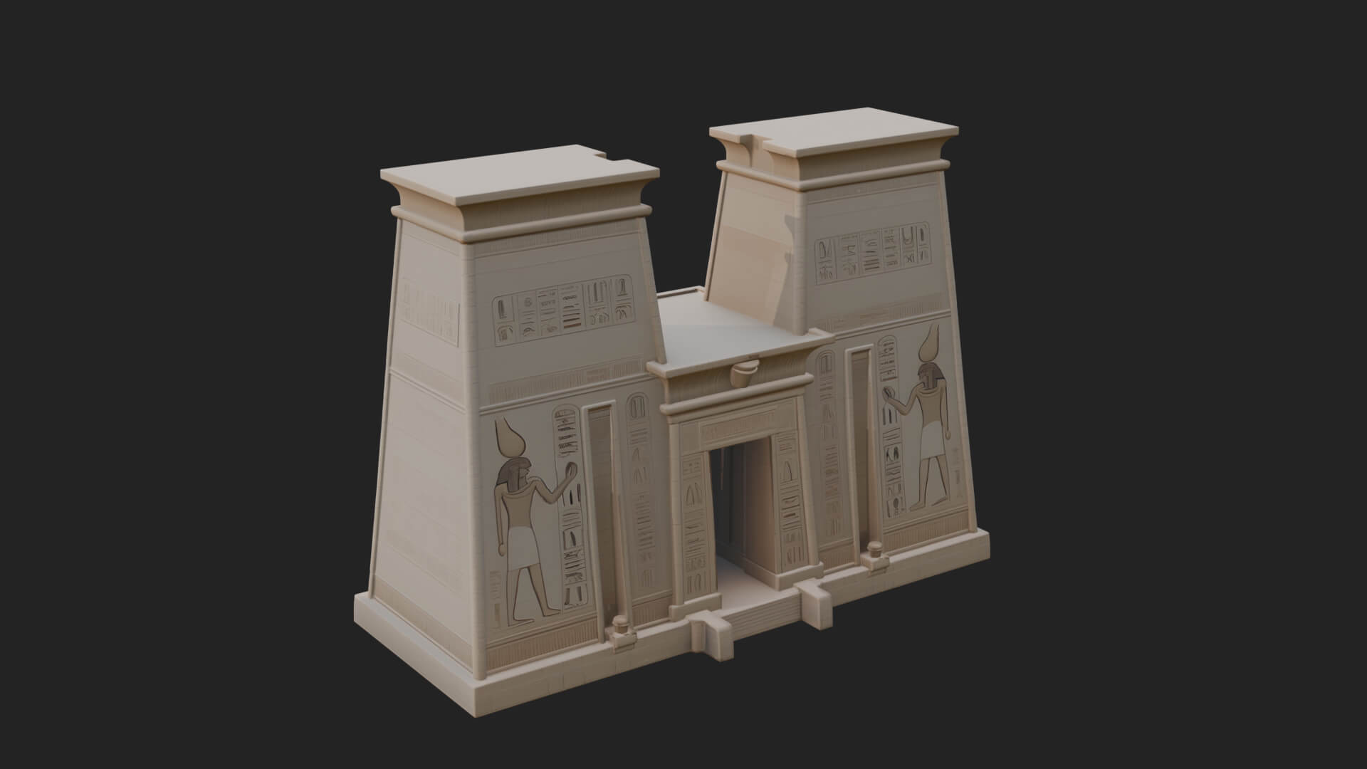 Egyptian Temple Gate Design 3 3D Print Model 3D Model