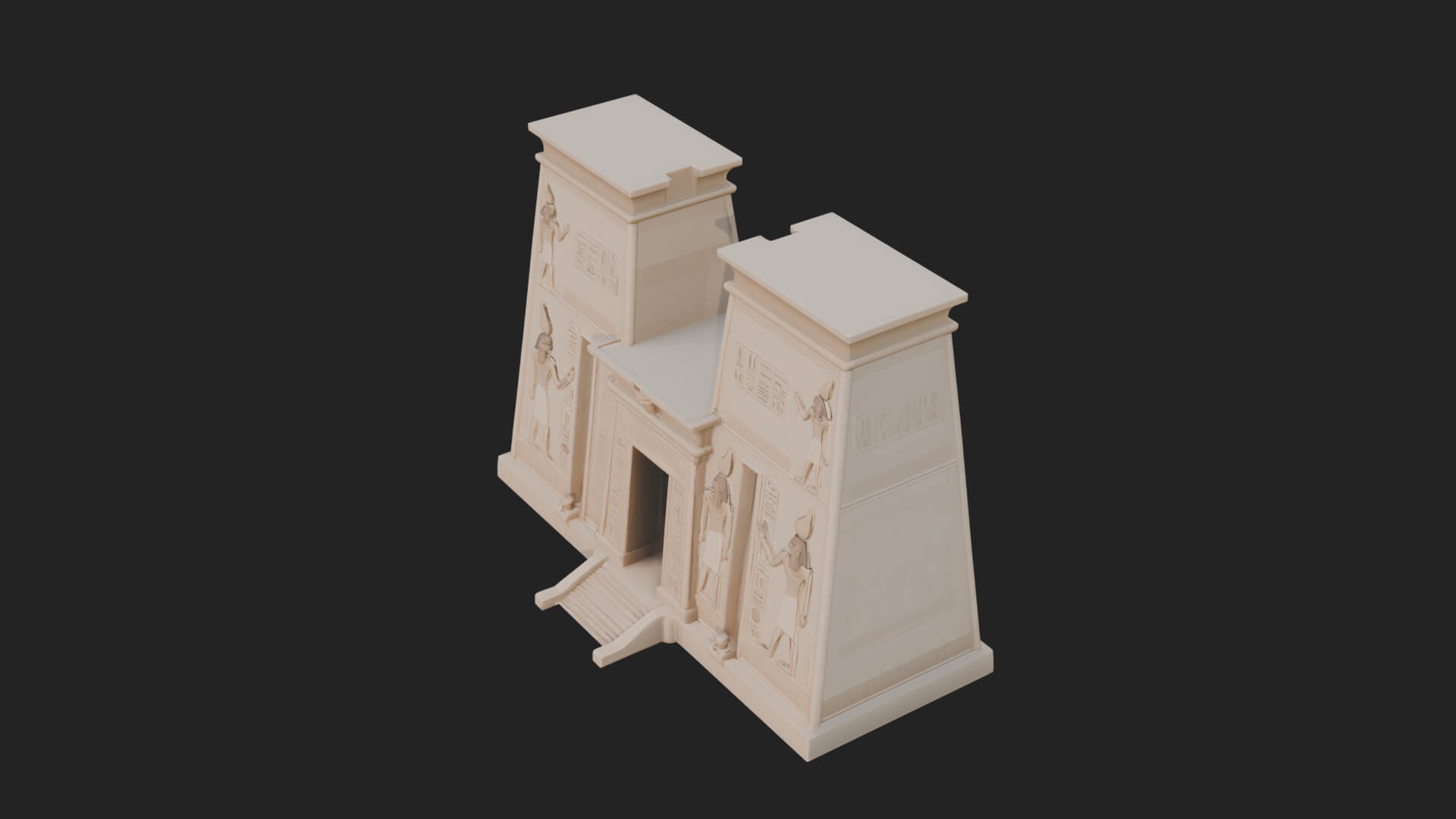 Egyptian Temple Gate Design 3 3D Print Model 3D Model