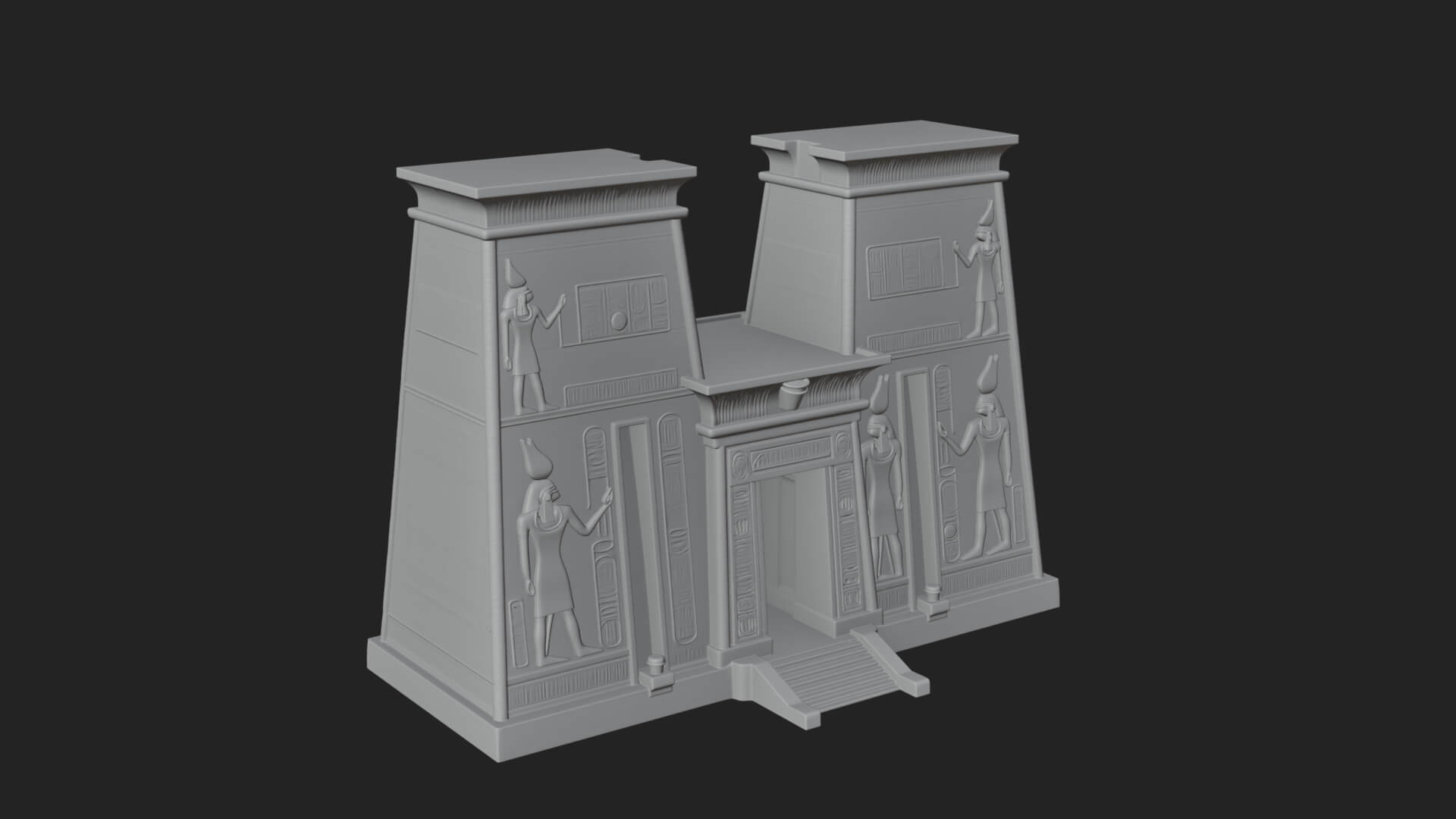 Egyptian Temple Gate Design 3 3D Print Model 3D Model
