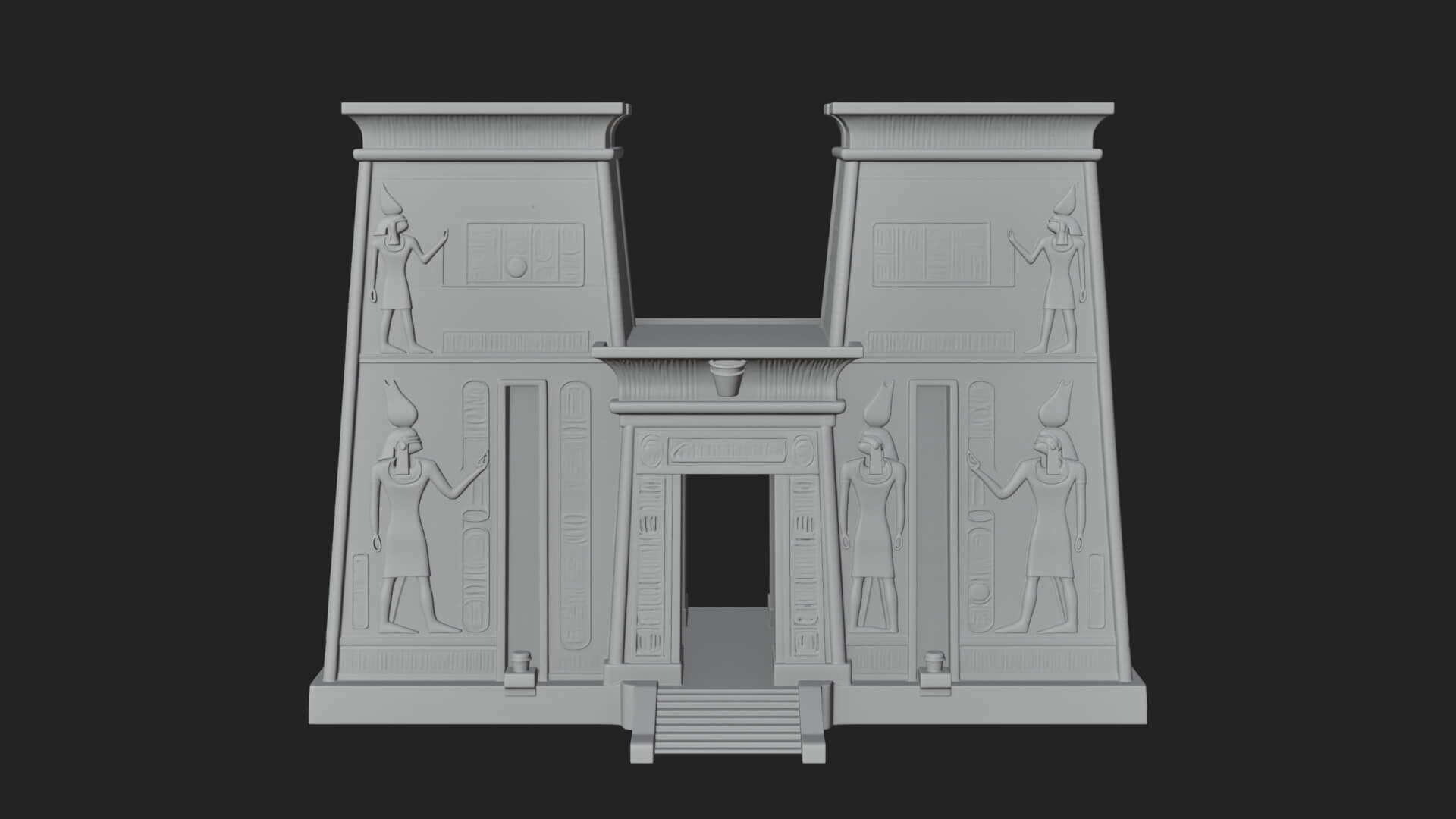 Egyptian Temple Gate Design 3 3D Print Model 3D Model