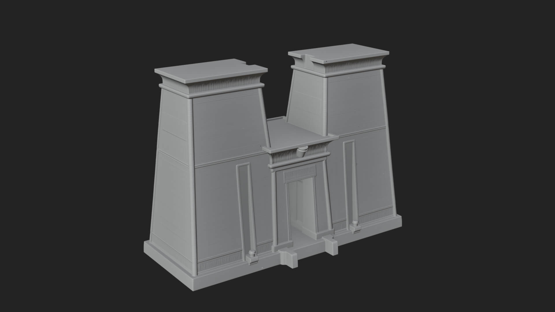 Egyptian Temple Gate Design 3 3D Print Model 3D Model