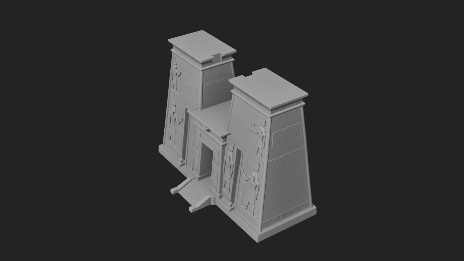 Egyptian Temple Gate Design 3 3D Print Model 3D Model
