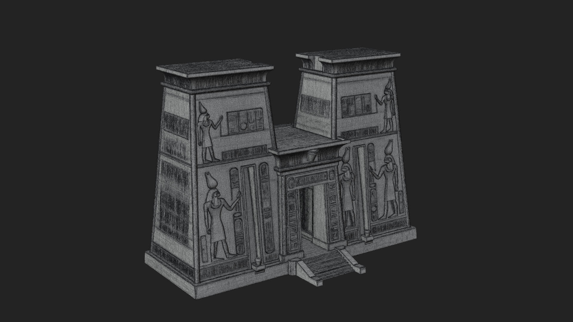 Egyptian Temple Gate Design 3 3D Print Model 3D Model