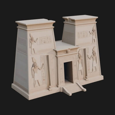 Egyptian Temple Gate Design 3 3D Print Model