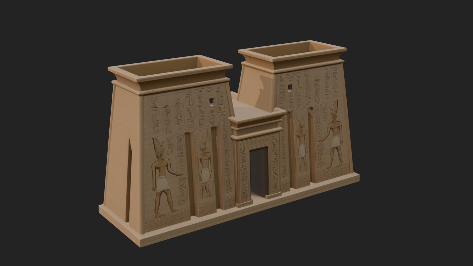 Egyptian Temple Gate Design 4 3D Print Model 3D Model