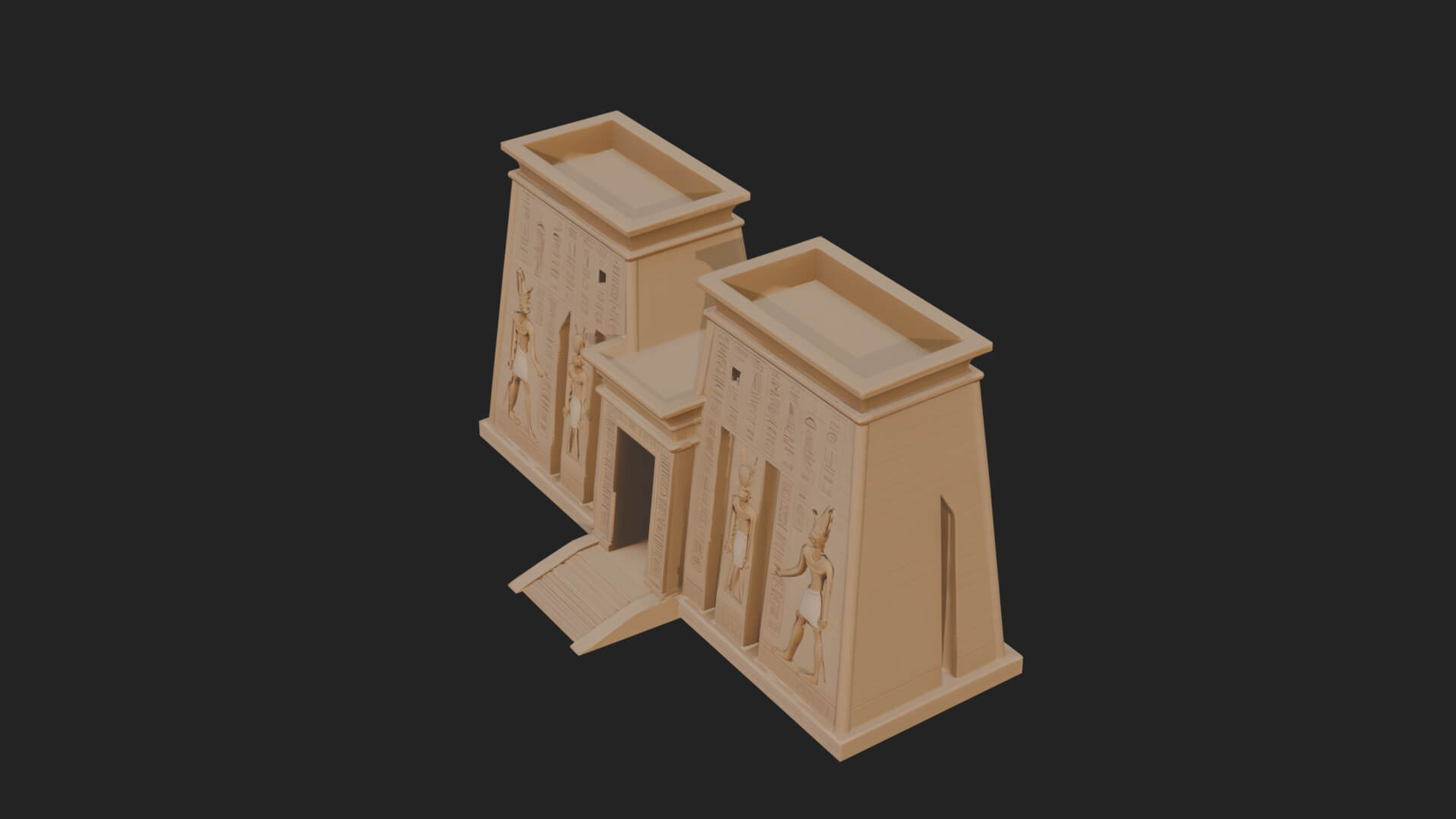Egyptian Temple Gate Design 4 3D Print Model 3D Model