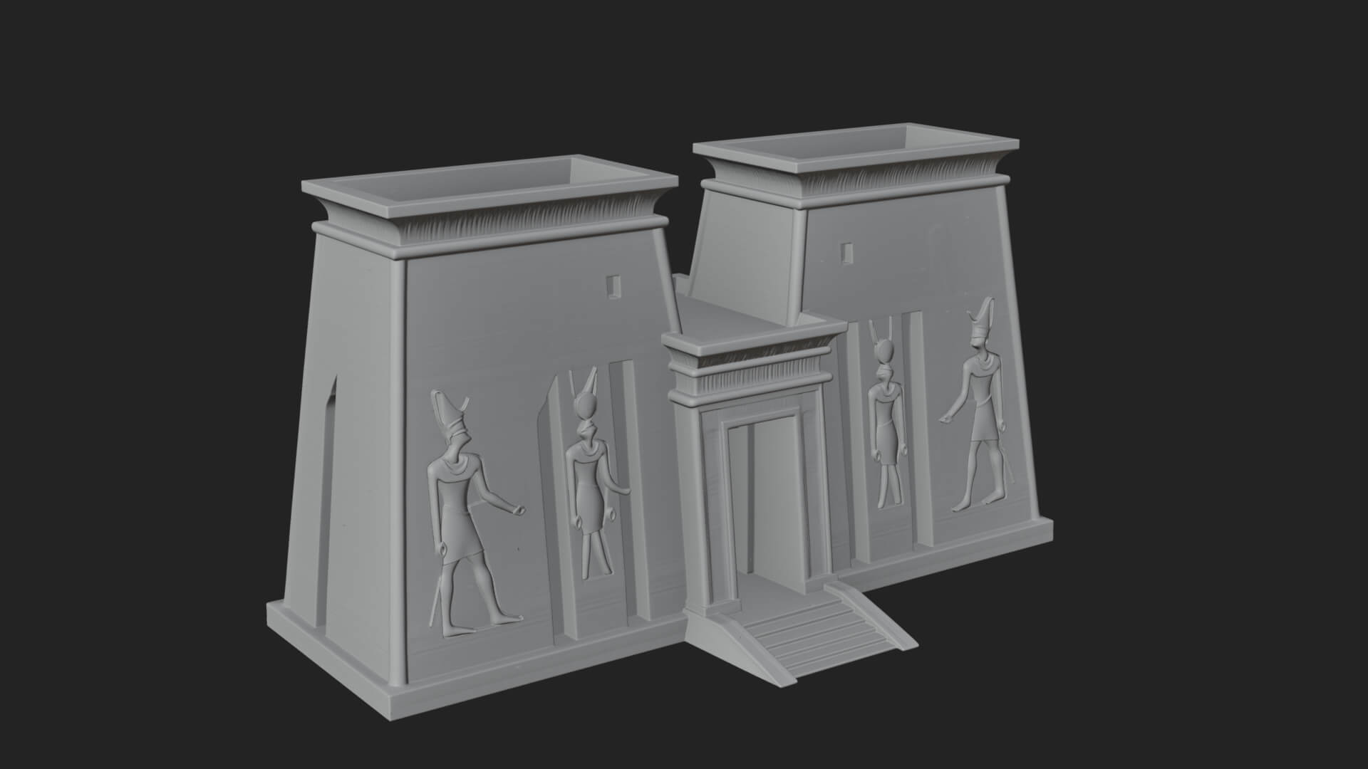 Egyptian Temple Gate Design 4 3D Print Model 3D Model