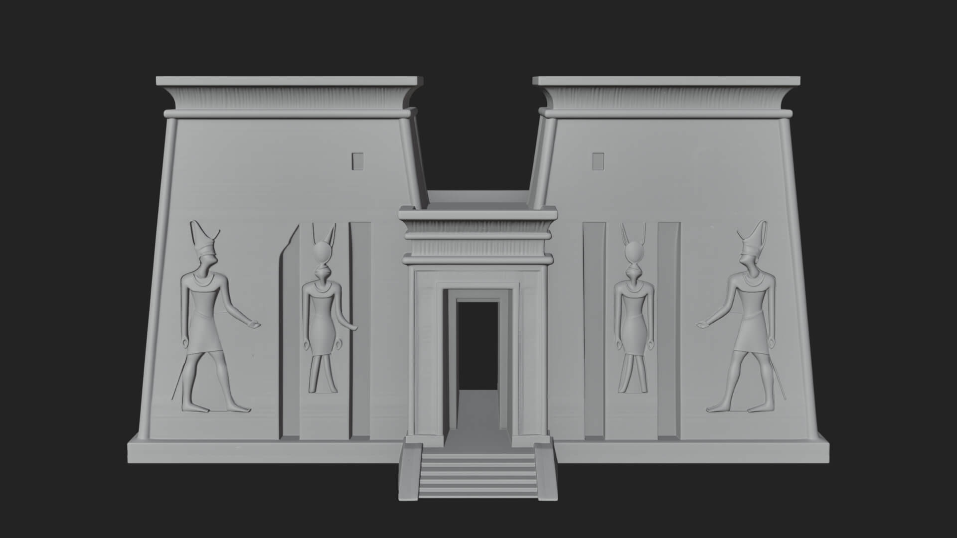 Egyptian Temple Gate Design 4 3D Print Model 3D Model