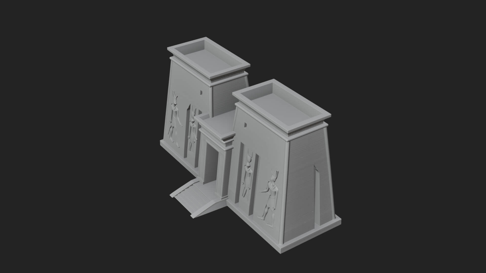 Egyptian Temple Gate Design 4 3D Print Model 3D Model