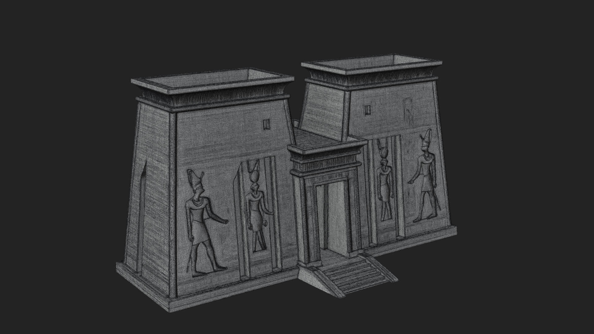Egyptian Temple Gate Design 4 3D Print Model 3D Model