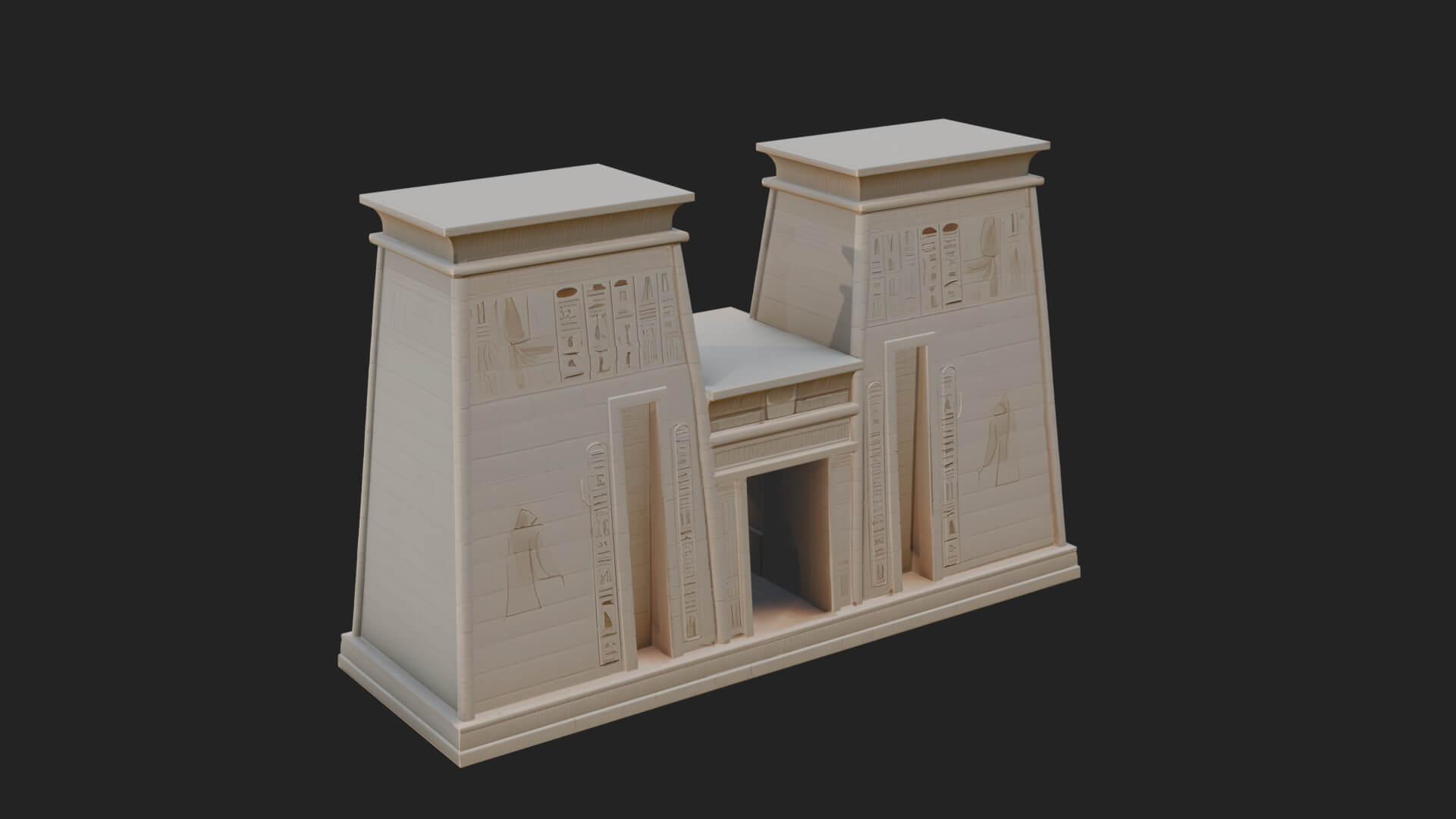 Egyptian Temple Gate Design 5 3D Print Model 3D Model