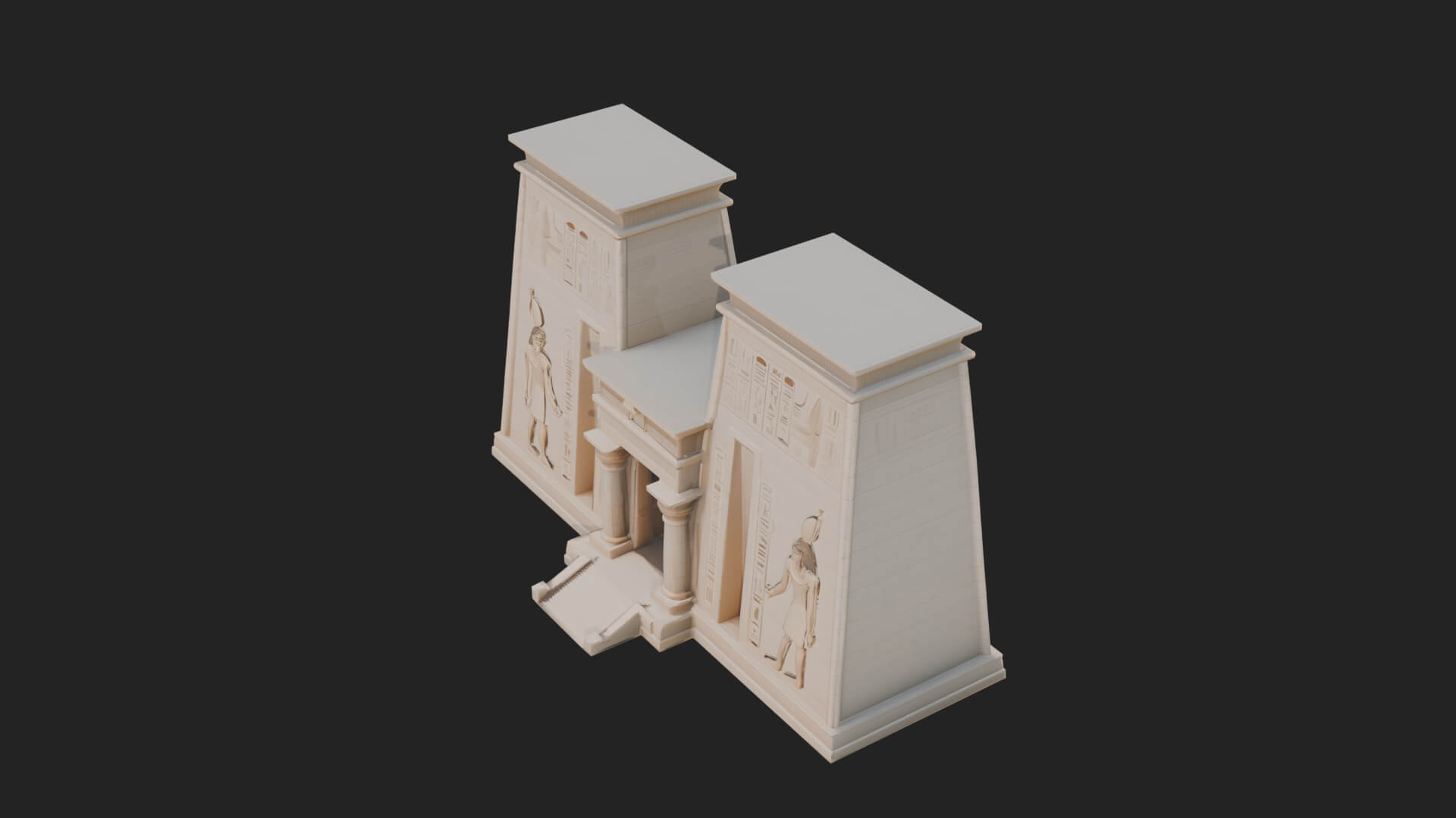 Egyptian Temple Gate Design 5 3D Print Model 3D Model