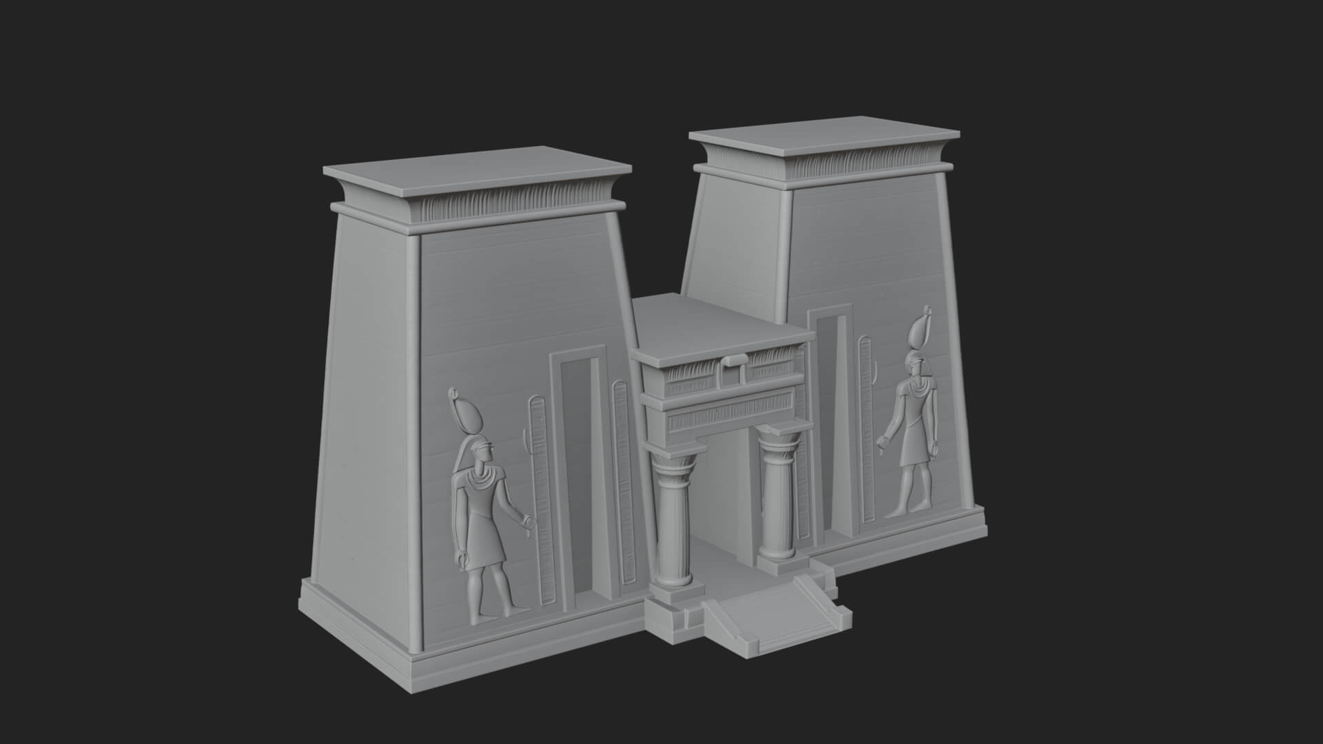 Egyptian Temple Gate Design 5 3D Print Model 3D Model