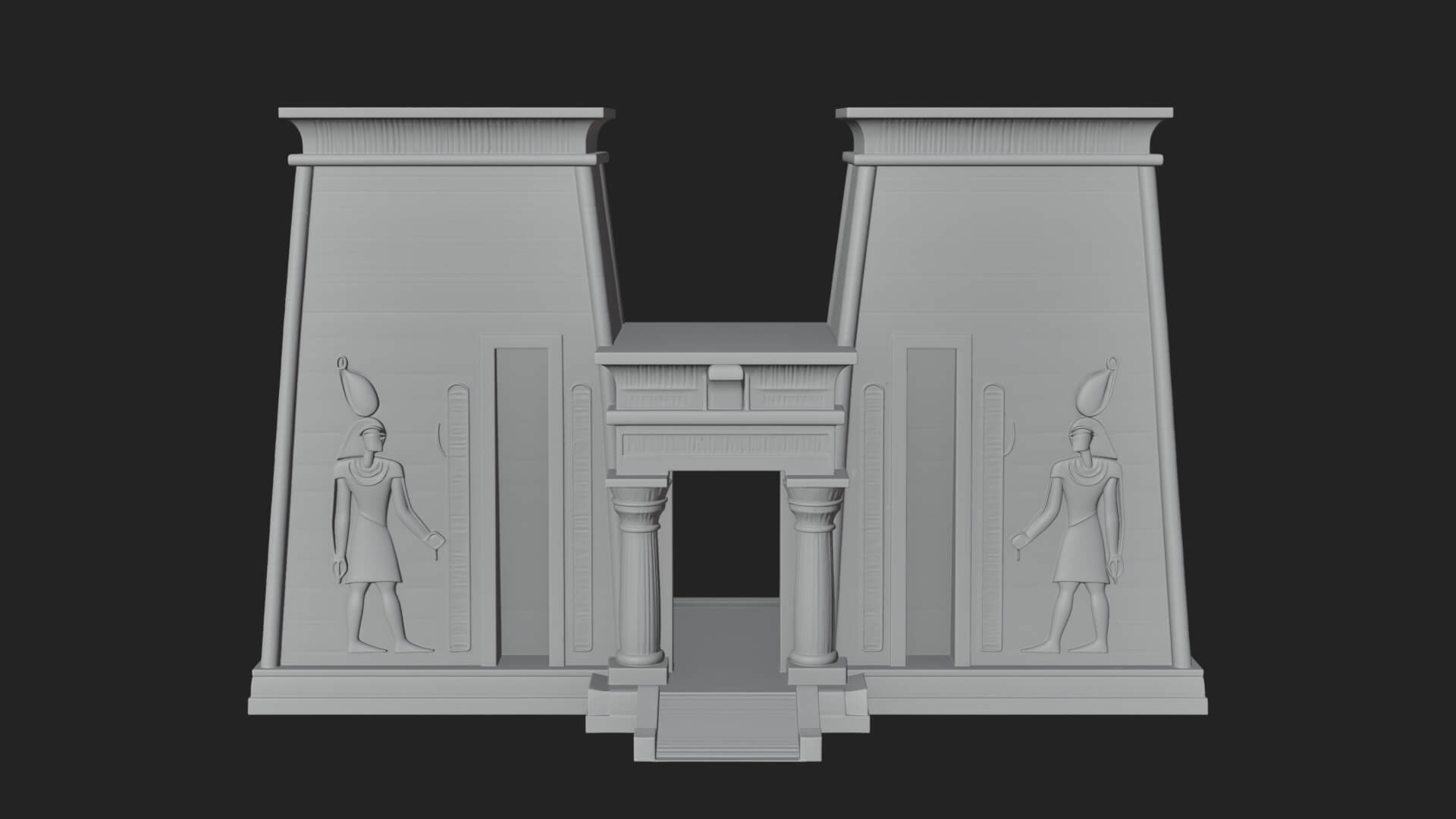 Egyptian Temple Gate Design 5 3D Print Model 3D Model