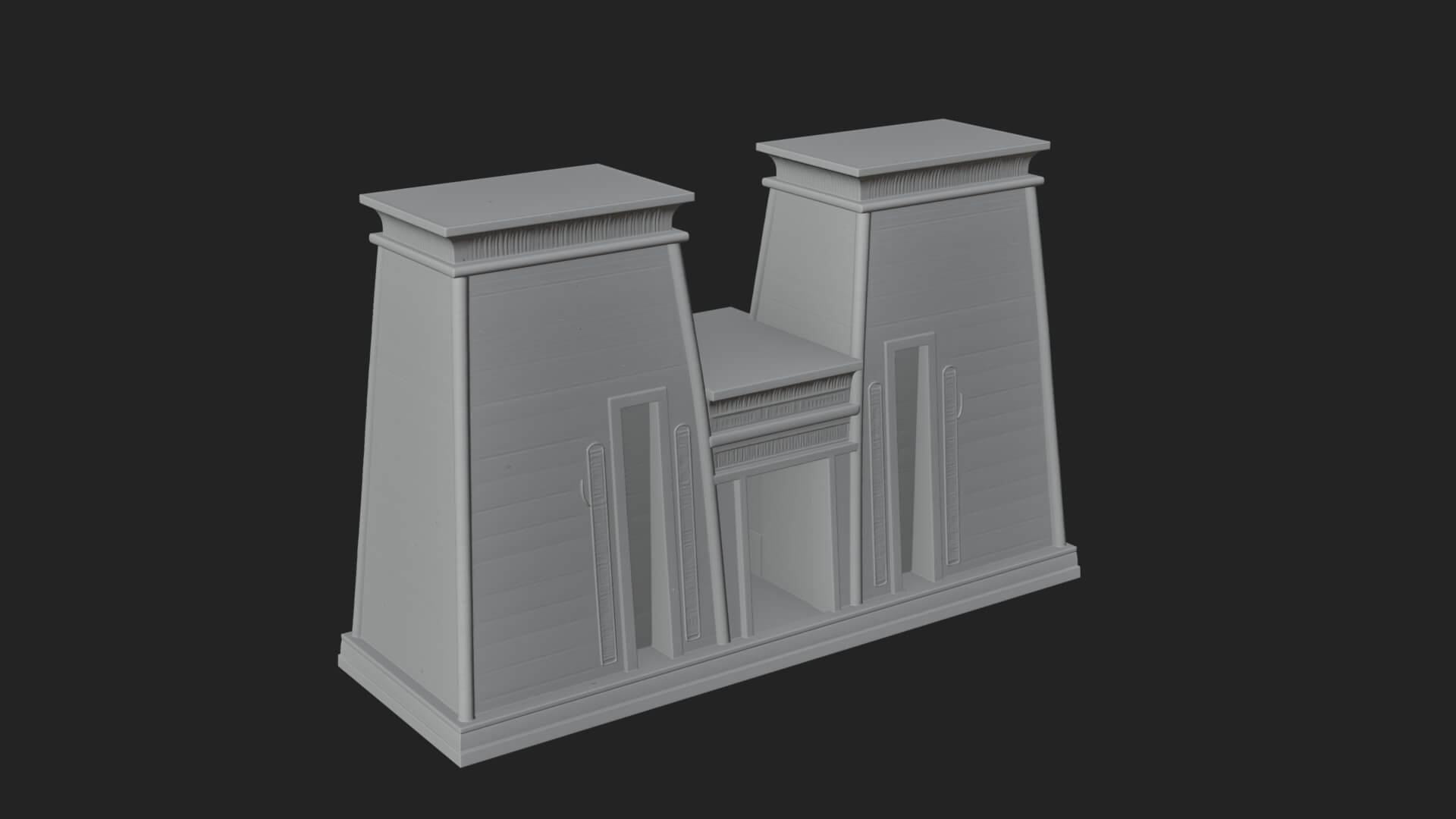 Egyptian Temple Gate Design 5 3D Print Model 3D Model