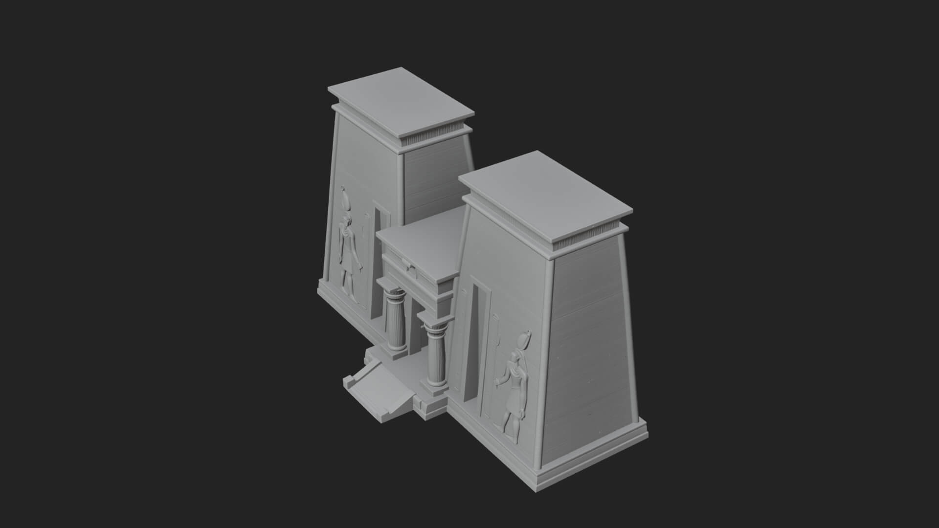 Egyptian Temple Gate Design 5 3D Print Model 3D Model