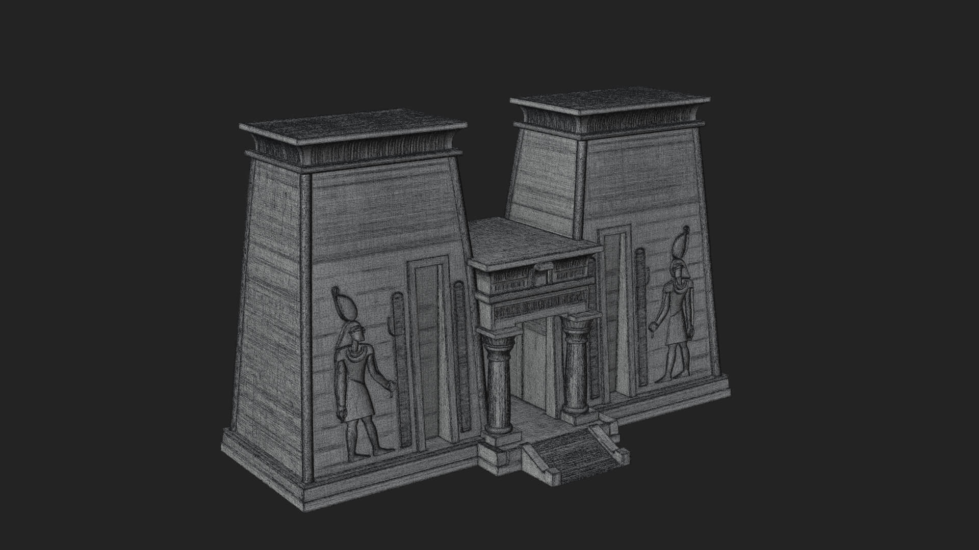 Egyptian Temple Gate Design 5 3D Print Model 3D Model