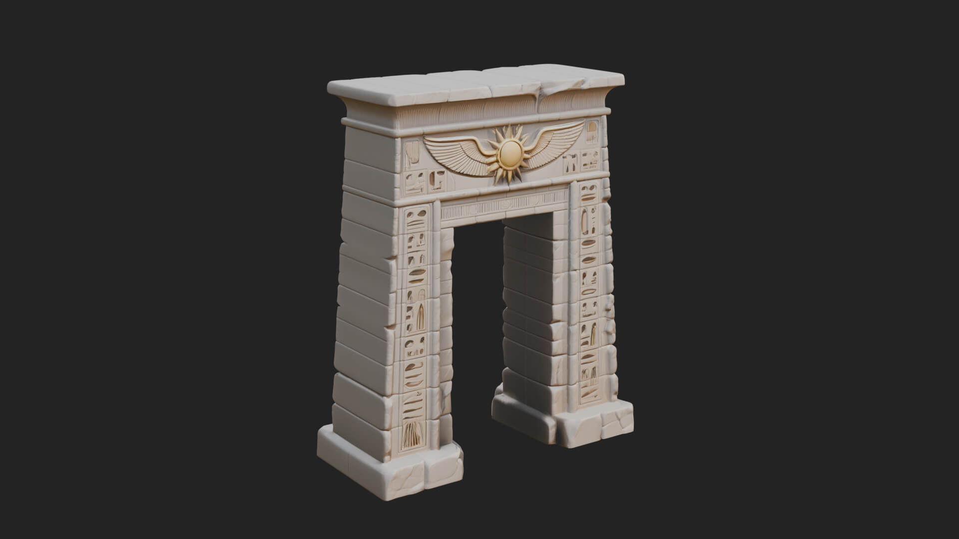 Egyptian Temple Gate Design 6 3D Print Model 3D Model