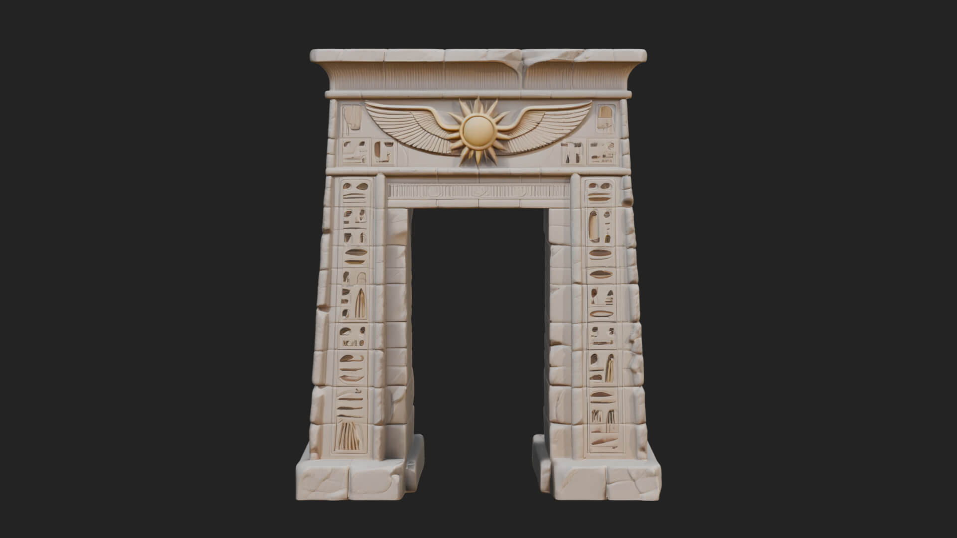 Egyptian Temple Gate Design 6 3D Print Model 3D Model