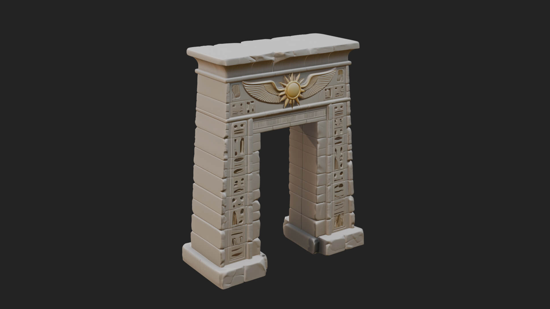 Egyptian Temple Gate Design 6 3D Print Model 3D Model
