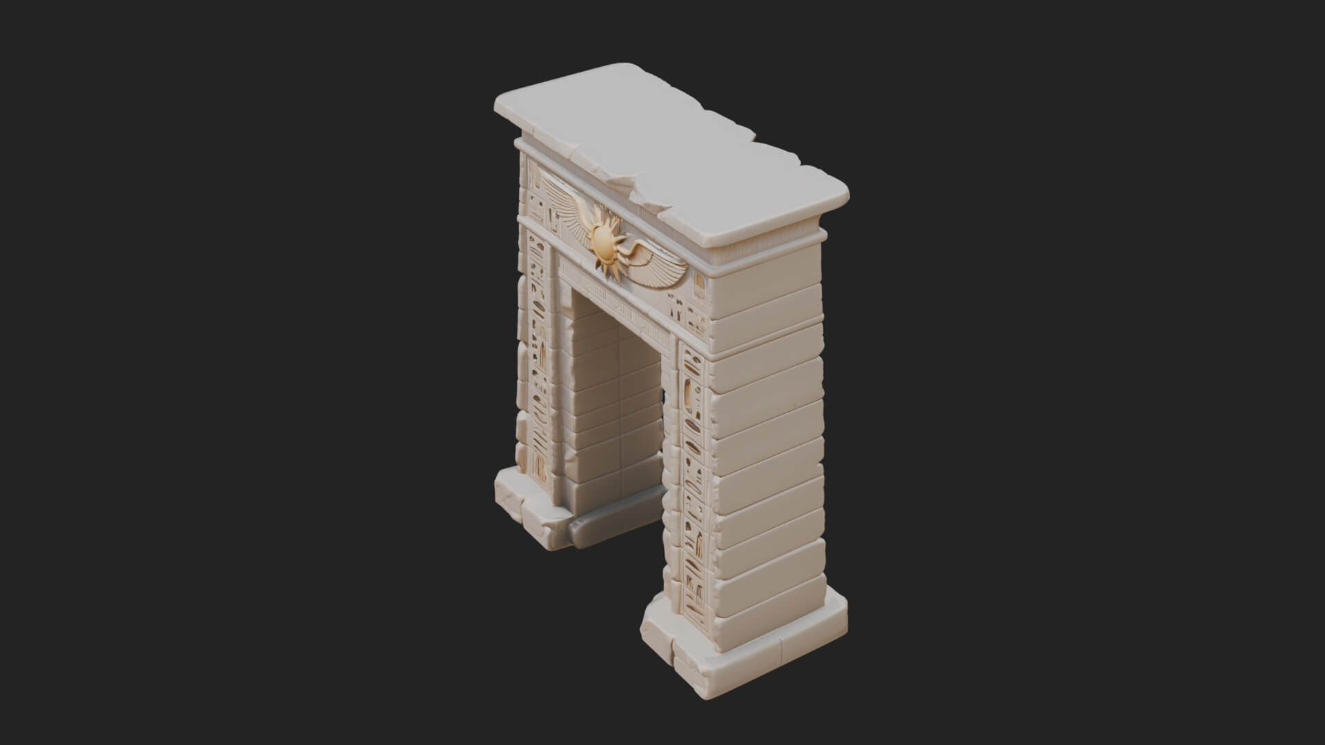 Egyptian Temple Gate Design 6 3D Print Model 3D Model