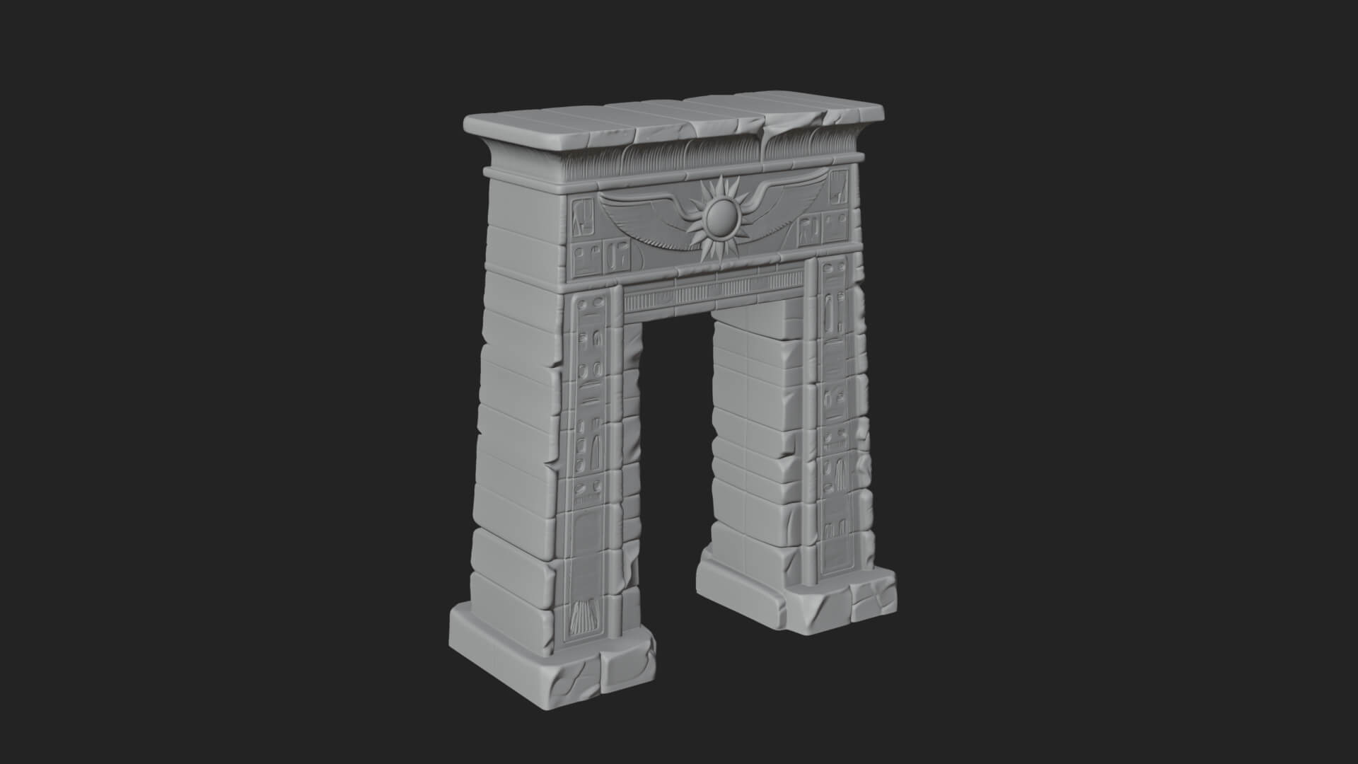 Egyptian Temple Gate Design 6 3D Print Model 3D Model