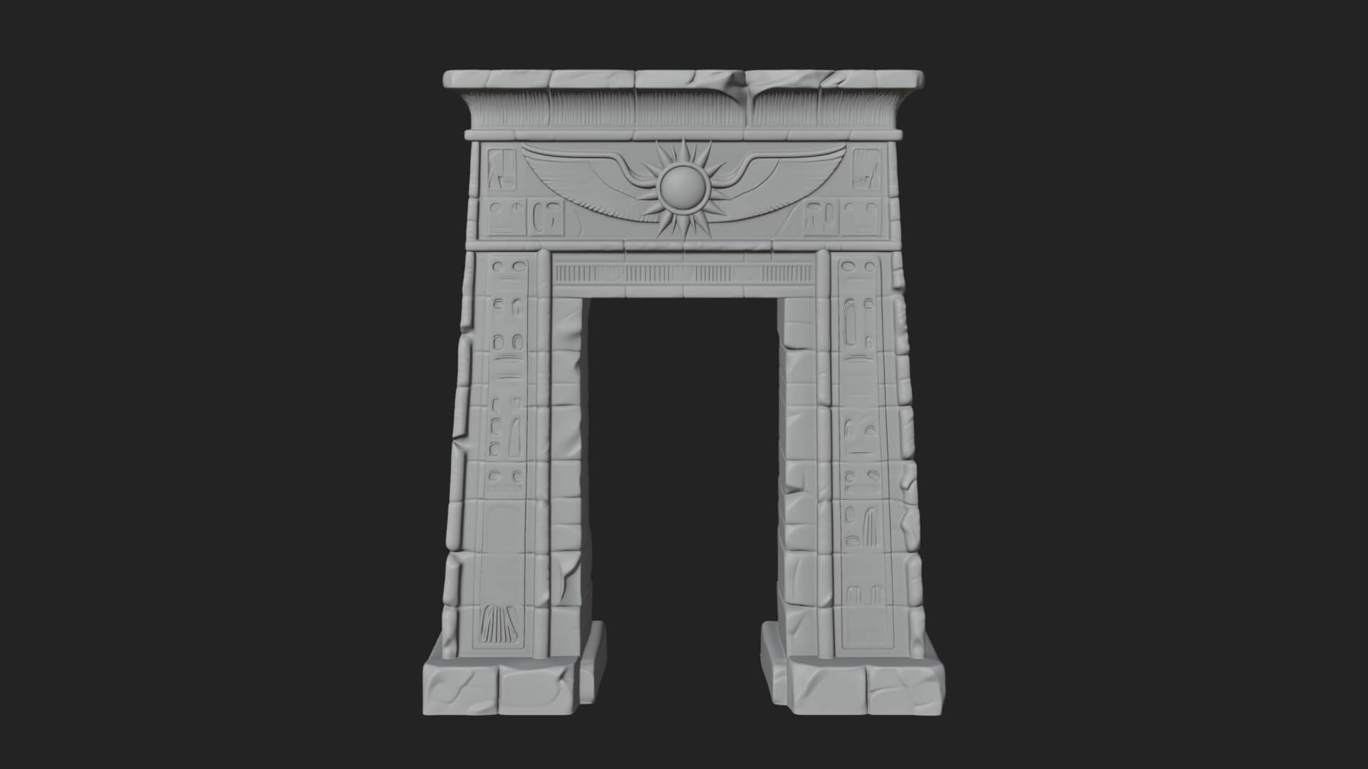 Egyptian Temple Gate Design 6 3D Print Model 3D Model