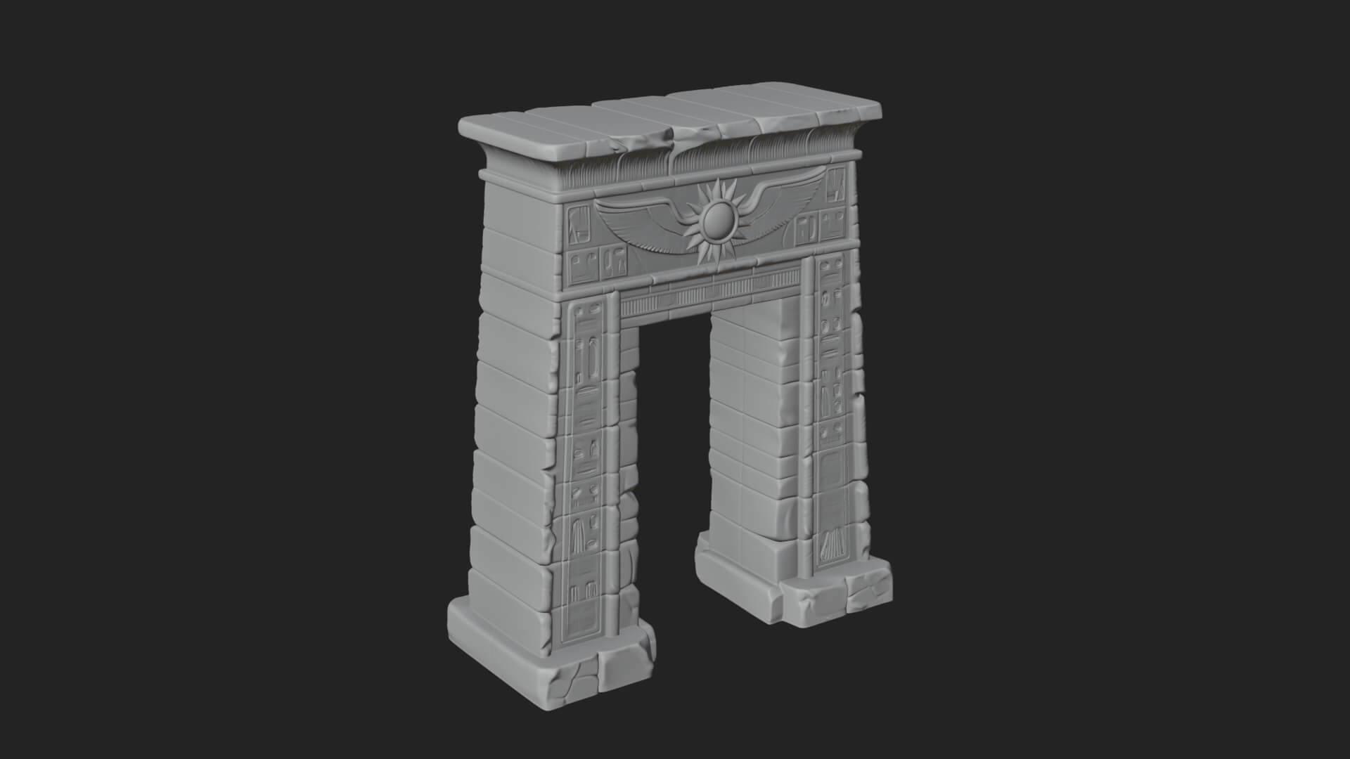 Egyptian Temple Gate Design 6 3D Print Model 3D Model