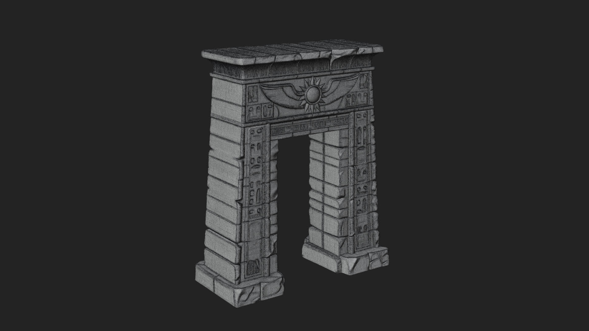 Egyptian Temple Gate Design 6 3D Print Model 3D Model