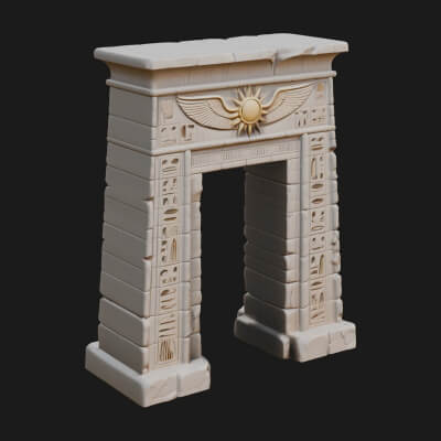 Egyptian Temple Gate Design 6 3D Print Model