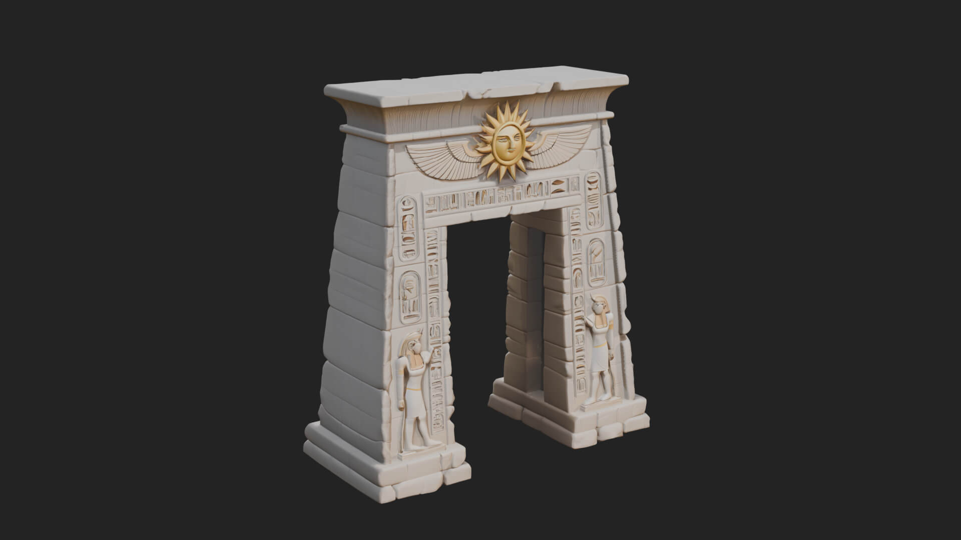 Egyptian Temple Gate Design 7 3D Print Model 3D Model