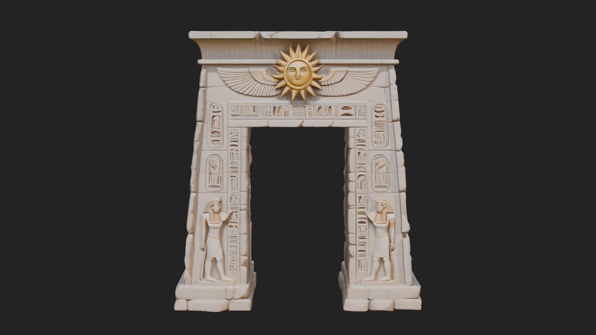 Egyptian Temple Gate Design 7 3D Print Model 3D Model