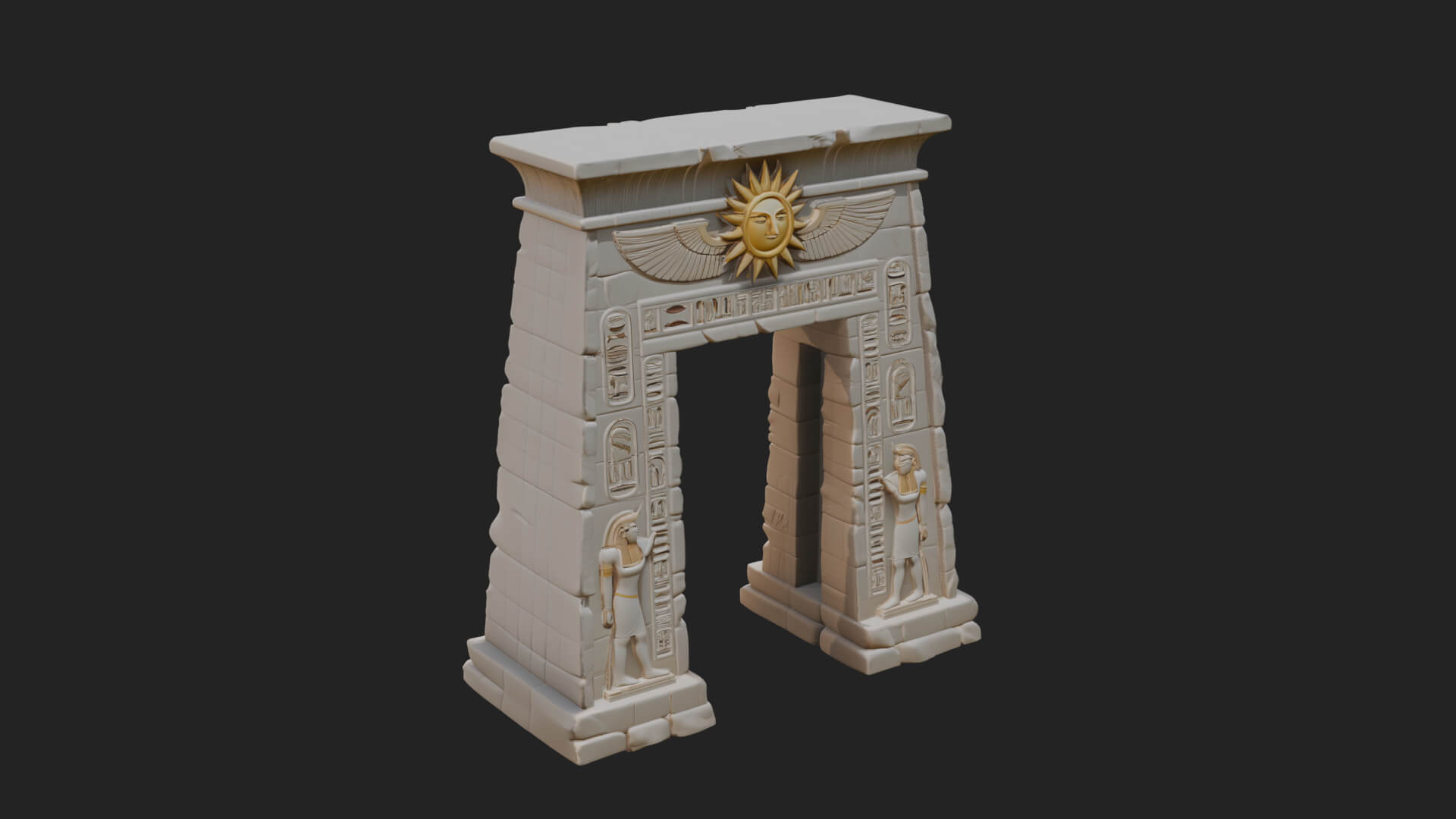 Egyptian Temple Gate Design 7 3D Print Model 3D Model
