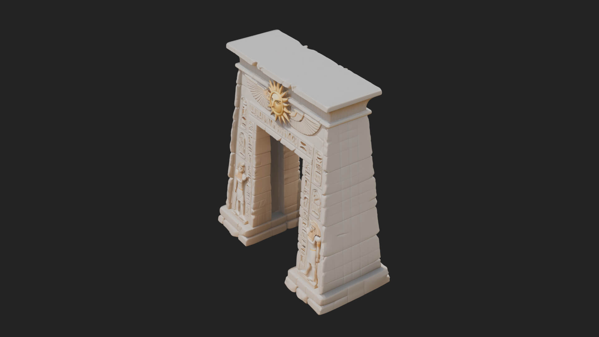 Egyptian Temple Gate Design 7 3D Print Model 3D Model