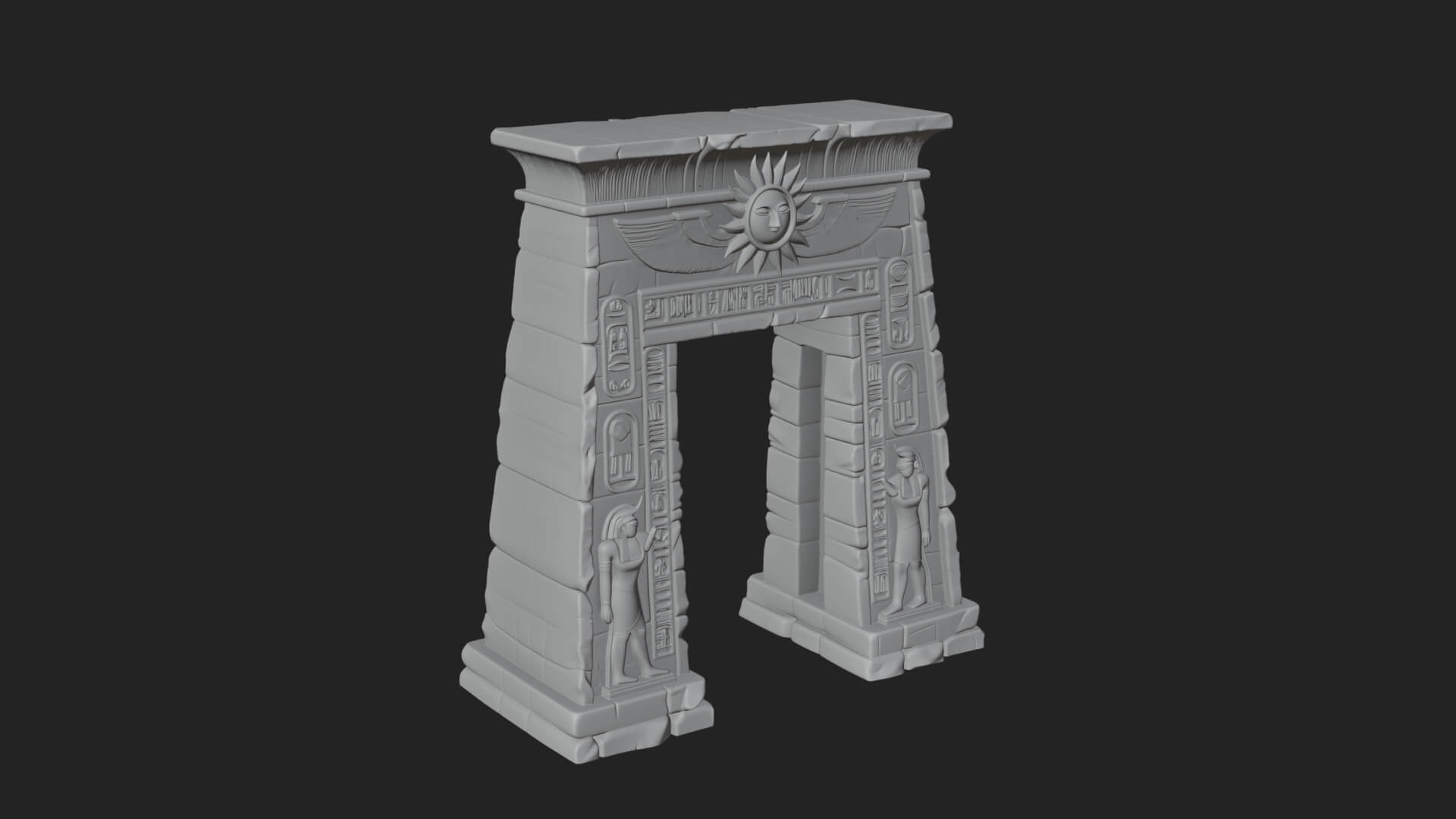 Egyptian Temple Gate Design 7 3D Print Model 3D Model